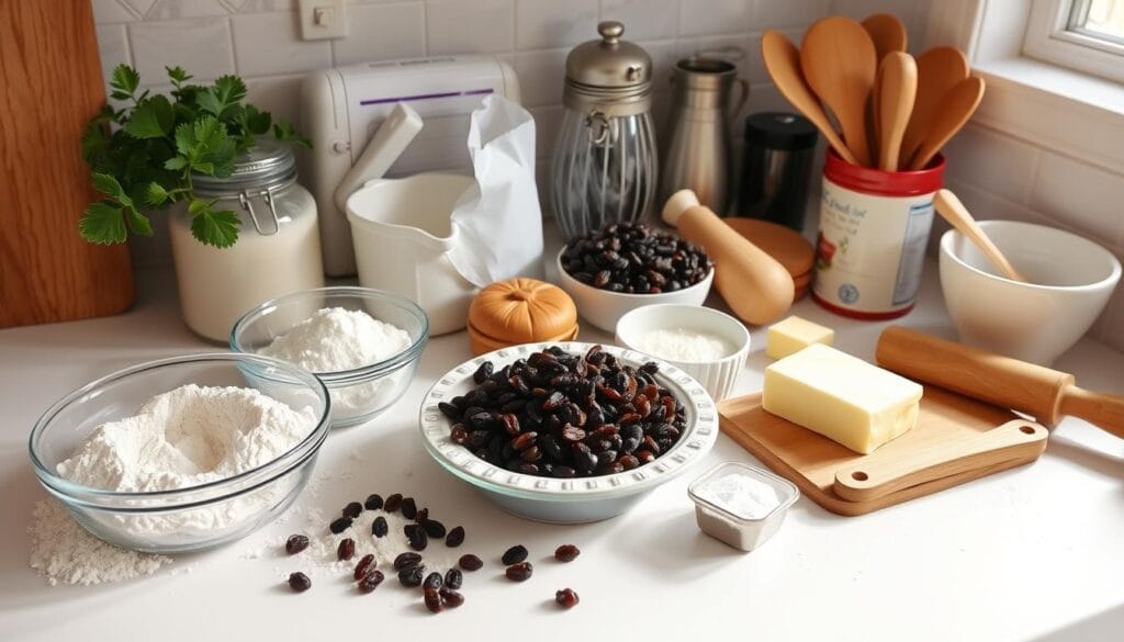 ingredients for homemade raisin pie recipe